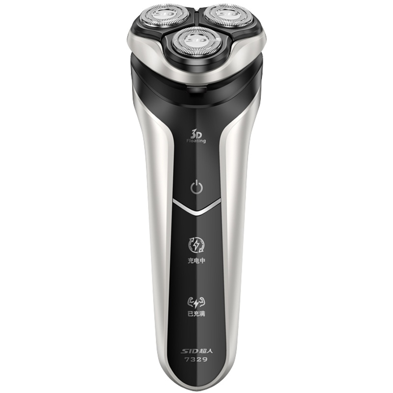 超人SID电动剃须刀RS7329车载USB充电式刮胡子刀三刀头剔刨须修剪器旋转刮胡刀男士胡须刀电动修毛器刮胡子刀带鬓刀
