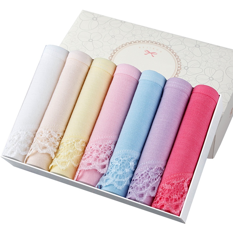 俞兆林YUZHAOLIN【7条装】女士内裤蕾丝性感提臀三角内裤