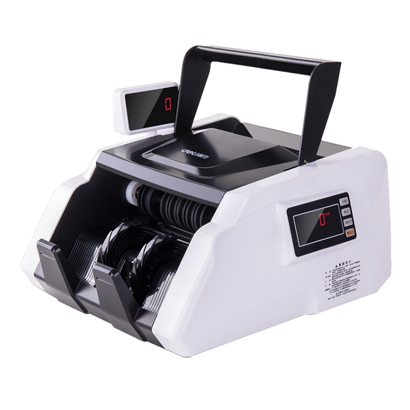 得力deli智能语音点钞机银行专用C类小型便捷式双屏验钞机 人民币数钞机双屏大显示屏混点智能家用办公[苏宁自营]