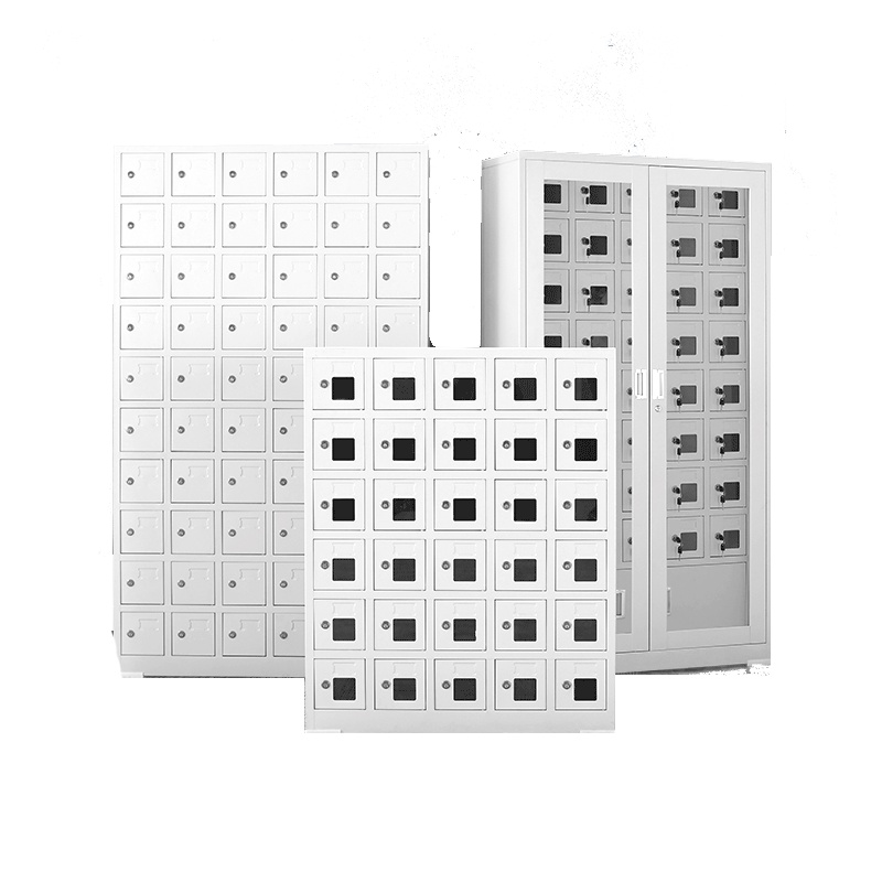 手机存放柜 四十八门玻璃门部队手机寄存柜学校工厂钢制亚克力手机寄放柜