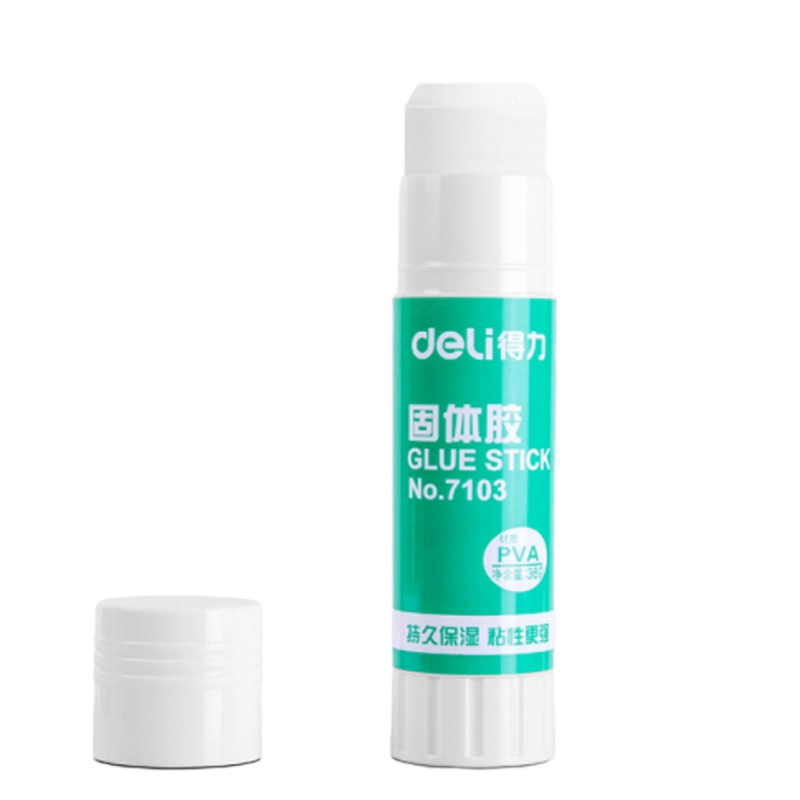 得力7103 36g高粘度PVA固体胶水/胶棒 12支/盒