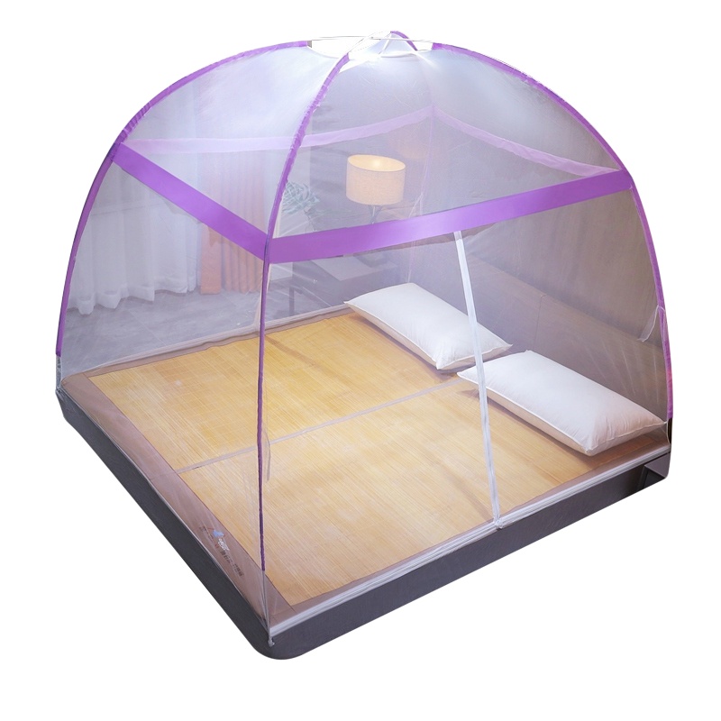 北极绒免安装蒙古包蚊帐1.5m床双人家用蚊帐1.2m学生宿舍蚊帐