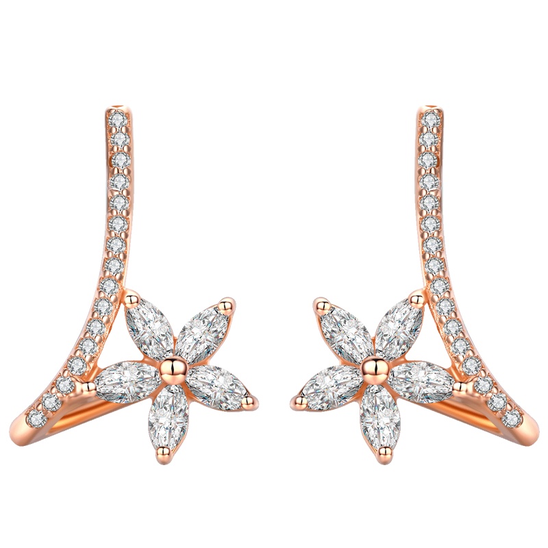 佰色传情SS925纯银耳钉女网红韩国个性气质冷淡风小巧新款潮耳饰