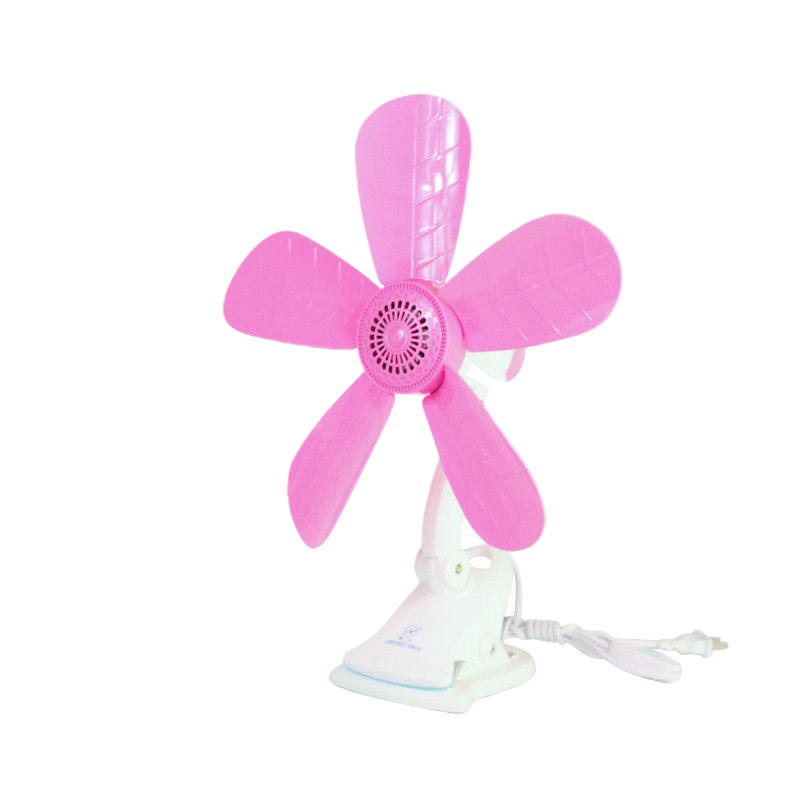 学生宿舍床上小风扇 夹子电风扇台式家用办公室大风力夹扇 490粉夹扇