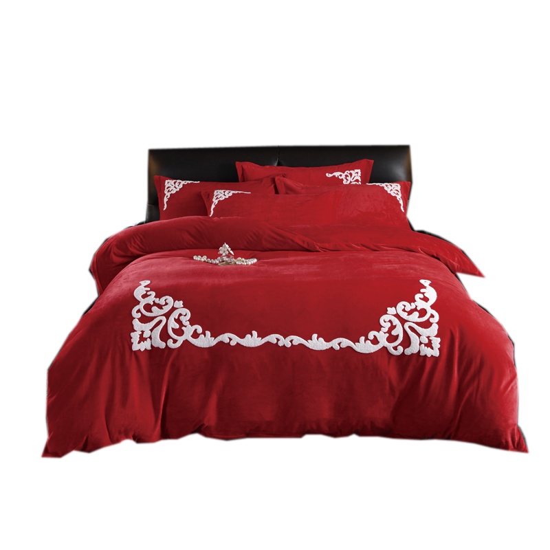 唛乐斯Mallas宝宝绒保暖毛巾绣水晶绒四件套