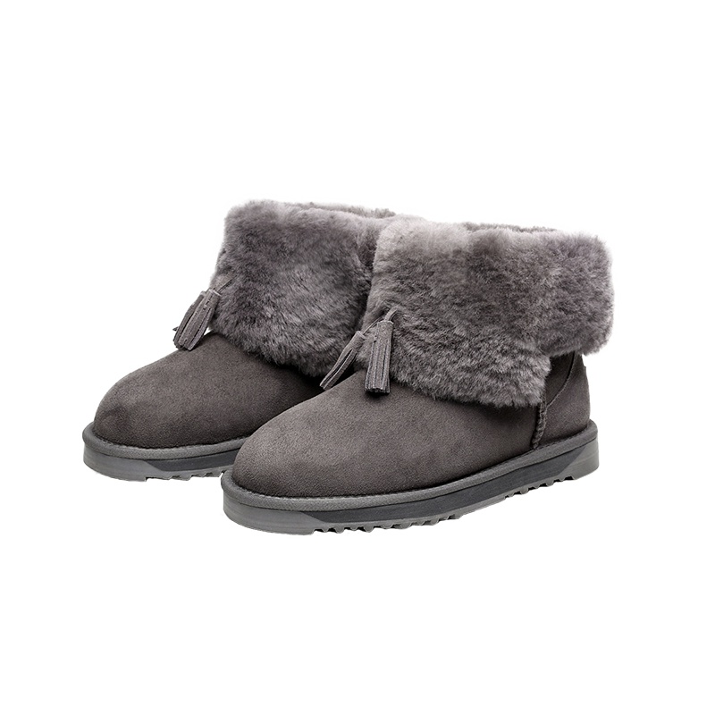 TASMANUGG 塔斯曼 流苏灯笼靴 雪地靴 真皮 皮毛一体羊毛 女士 1670