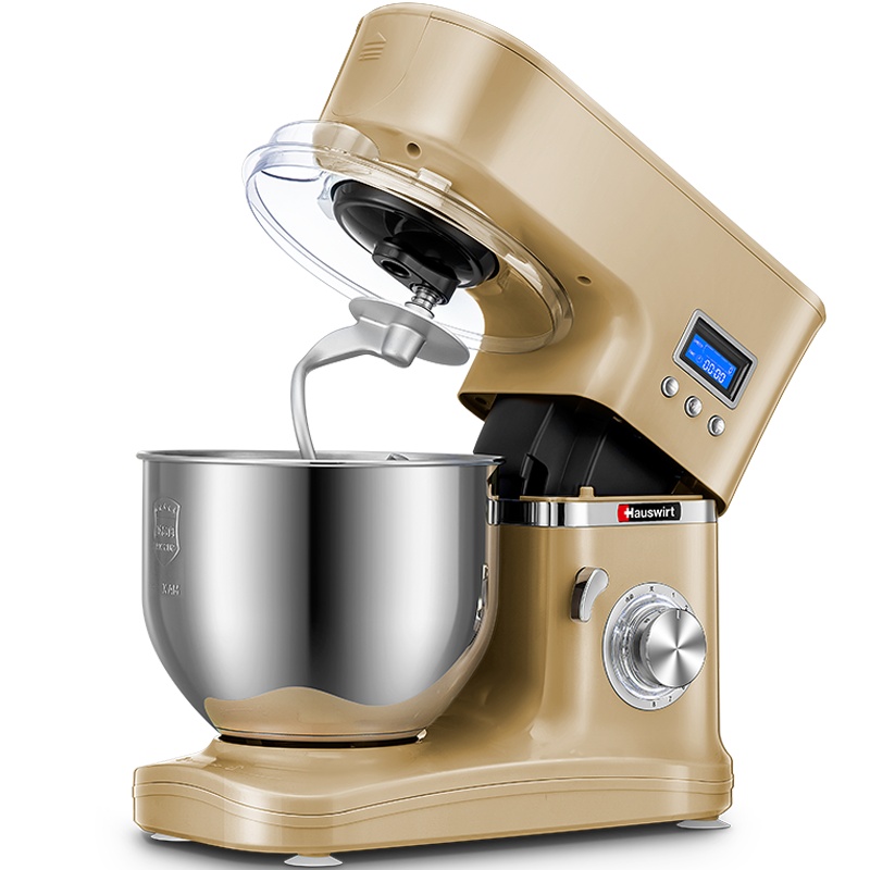 海氏/Hauswirt厨师机HM740金色家用和面机多功能揉面机ABS机身搅拌机打蛋器料理机电子式旋钮式