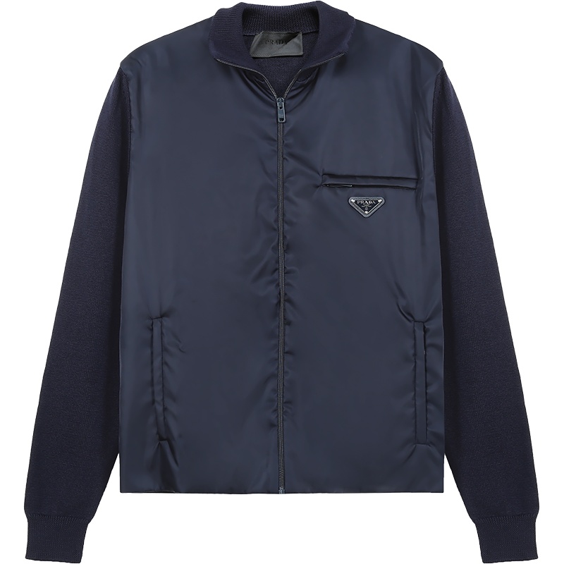 PRADA 普拉达 男士 绵羊毛/锦纶羊毛衫夹克外套 UMC149 1JF4