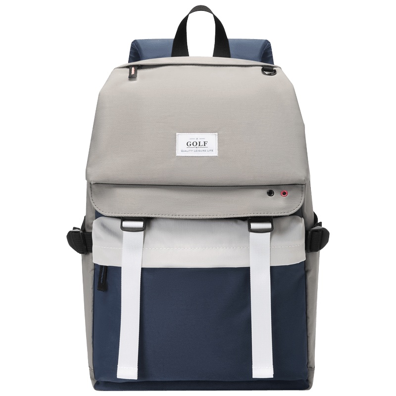 高尔夫GOLF中学生书包男女初中高中大学生书包撞色大容量防泼水双肩背包14/15.6英寸笔记本电脑包