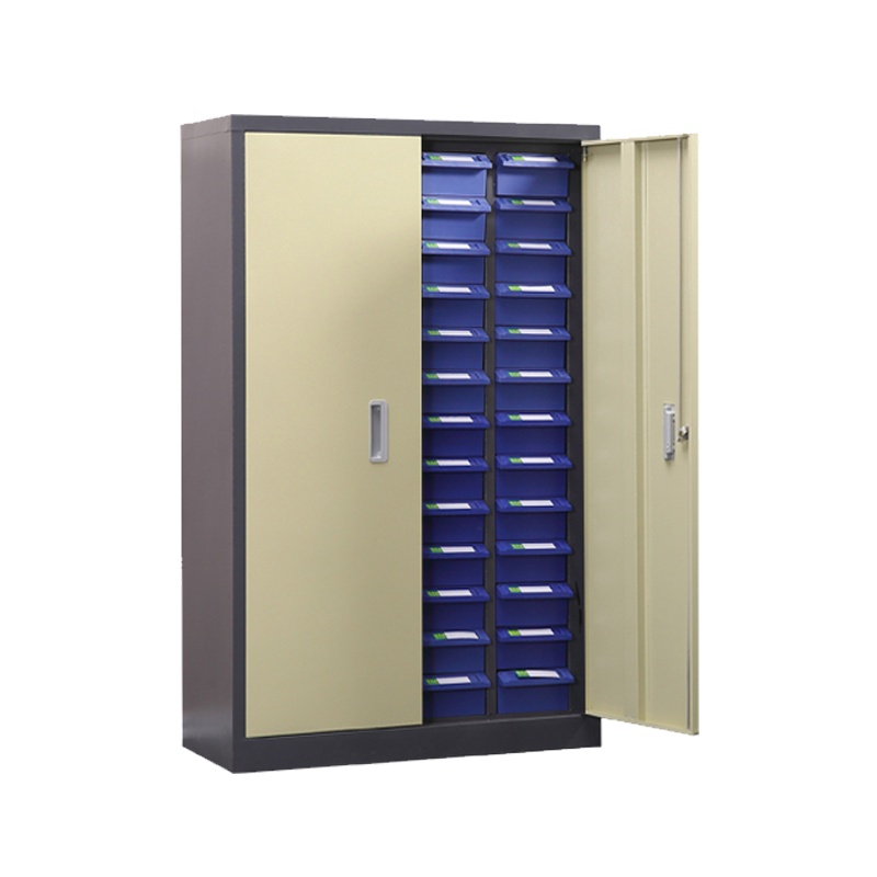 臻远零件柜抽屉式工具柜 52抽蓝色带门大号