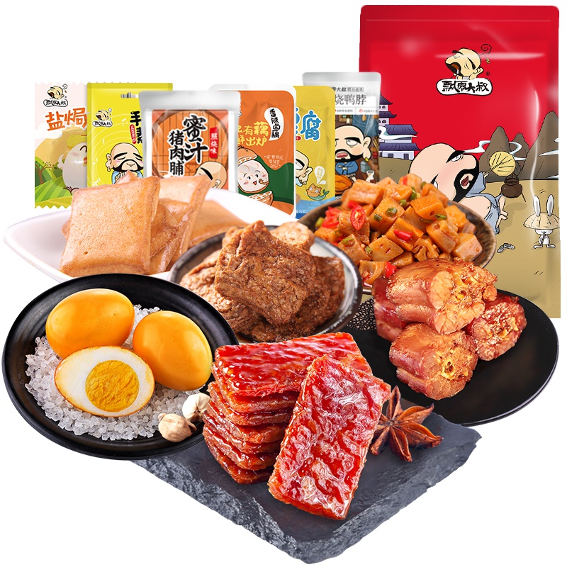 飘零大叔卤味零食大礼包260g肉脯肉干鸭肉豆干休闲零食小吃特产