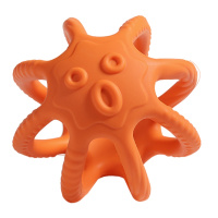 babycare婴儿牙胶0-3-6-12个月宝宝磨牙棒硅胶软可水煮咬咬胶 章鱼-里约橙