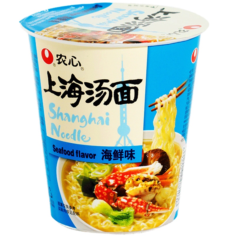 农心上海汤面海鲜风味70gX12杯整箱汤面海鲜面泡面杯面方便面