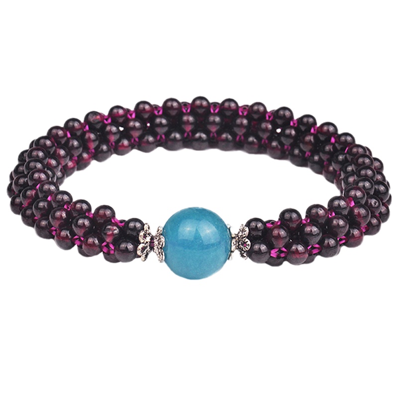 梦克拉 Mkela 天河石石榴石手链女 多层925银 俏玉容 送自己 民族风 其他