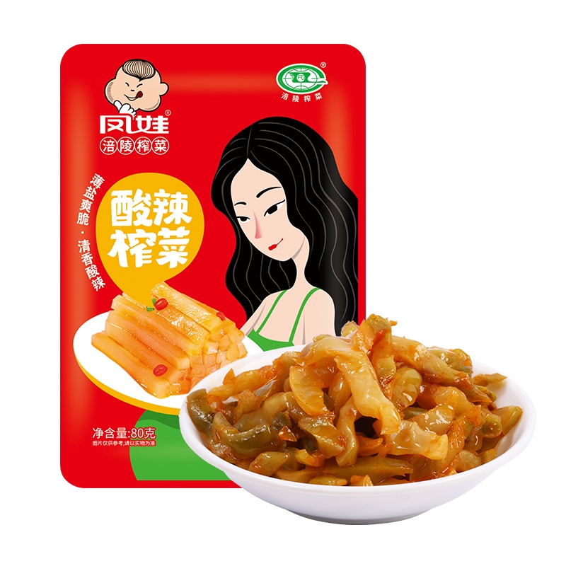 [凤娃]涪陵酸辣榨菜丝80g/袋小包装美味咸菜酱菜下饭菜重庆特产