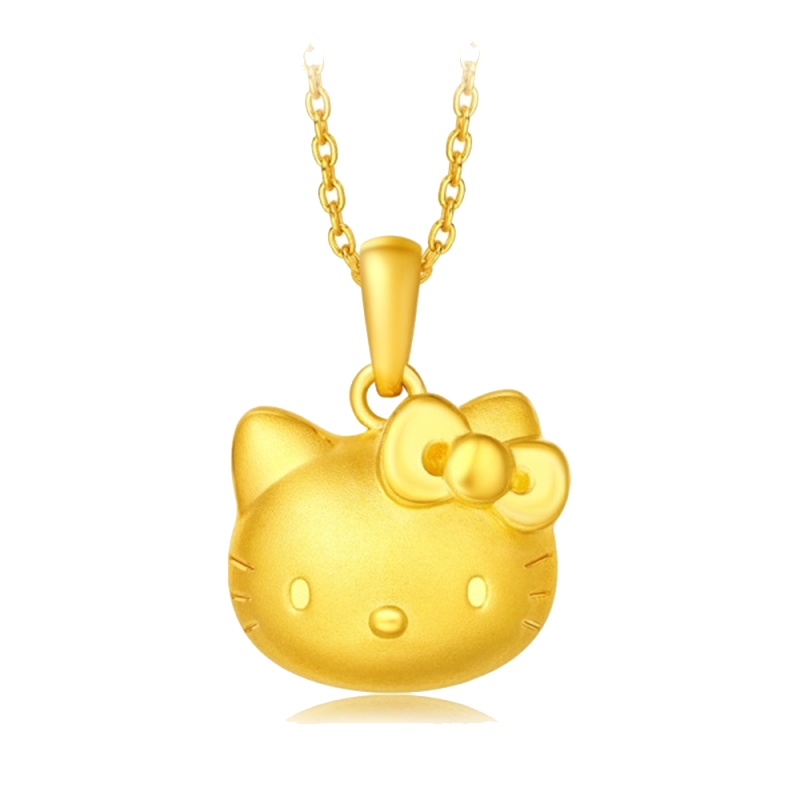 周大福Hello Kitty凯蒂猫系列足金黄金吊坠R20275