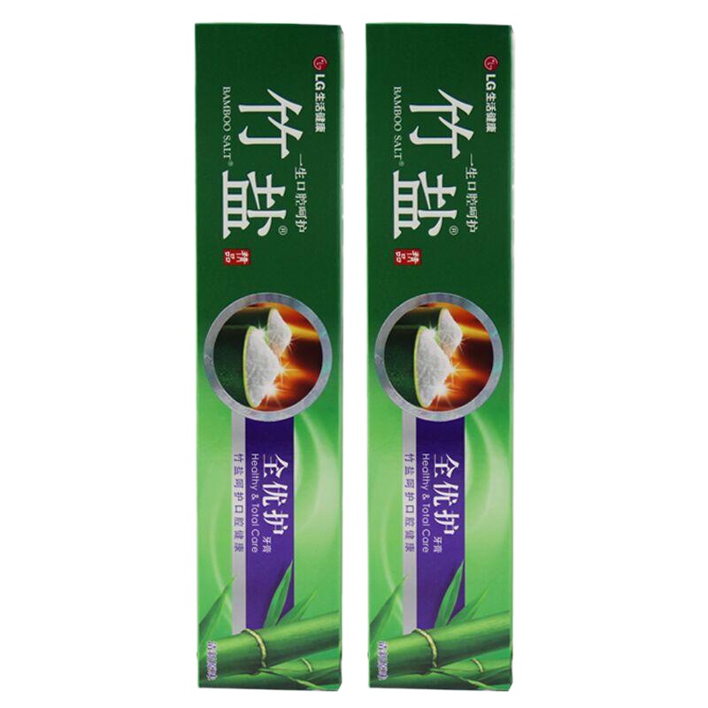 紫竹盐LG竹盐全优护紫竹盐牙膏220g*2支 清洁去臭口防蛀牙龋齿