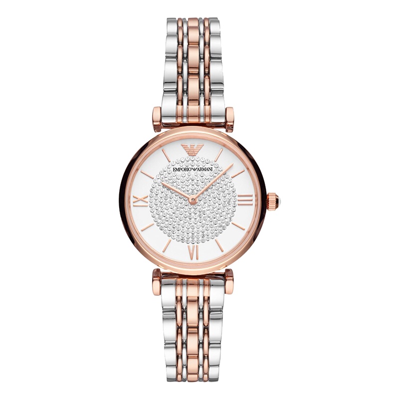 阿玛尼(Emporio Armani)手表 满天星时尚钢带石英女表休闲商务女士腕表AR80035