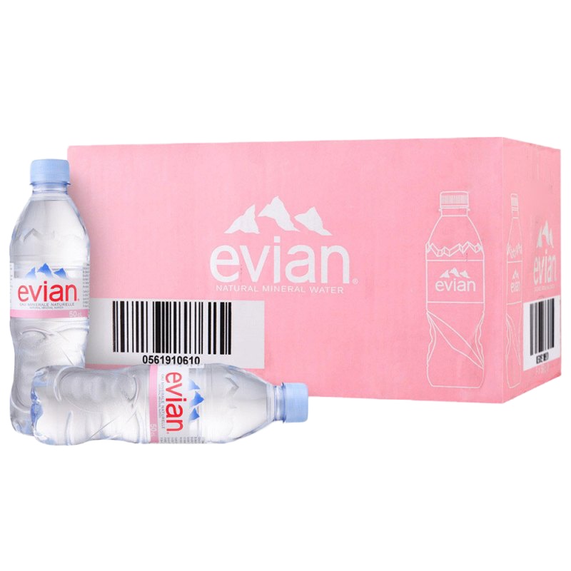 依云（Evian） 天然矿泉水 500ml*24瓶 法国进口