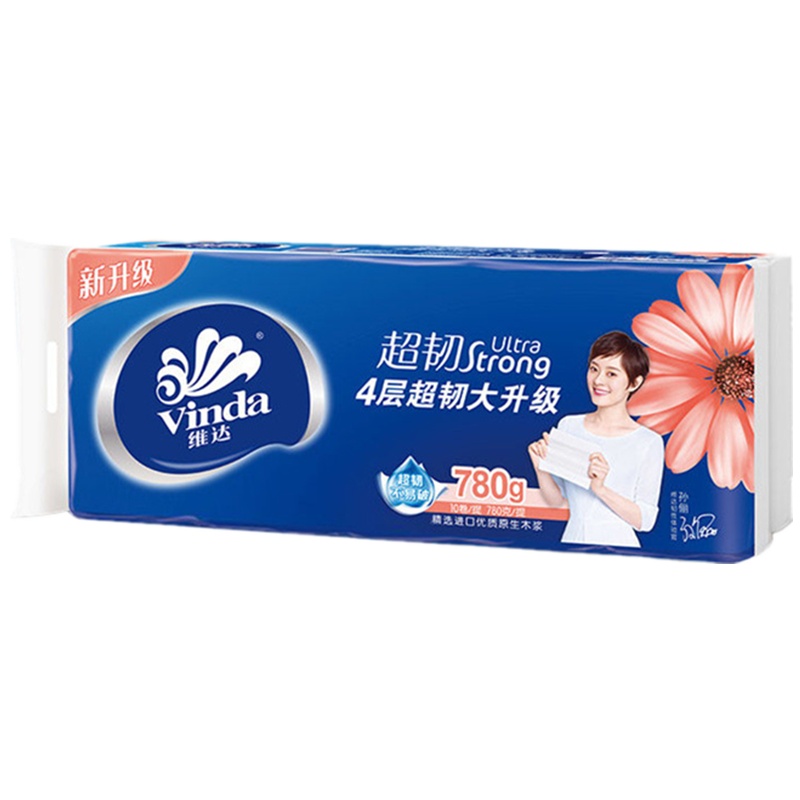 [30卷]维达无芯卷纸超韧4层780g卷卫生纸家用厕所纸巾无芯卷筒纸手纸批发母婴卷纸厕纸