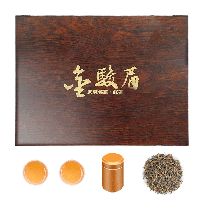 源御露(Yuan Yu Lu)金骏眉茶叶新茶浓香型正宗武夷红茶高档乌檀木礼盒装送礼节日礼400克