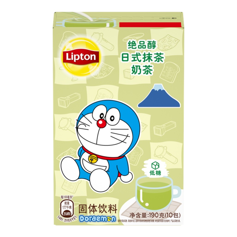 立顿Lipton 绝品醇日式抹茶奶茶 固体饮料19g*10包(新老包装随机发货)
