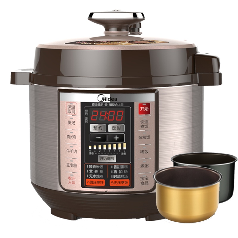 美的 MY-CS6036P 电高压锅 6升 大容量家用煮饭煲汤高压锅(一台装)