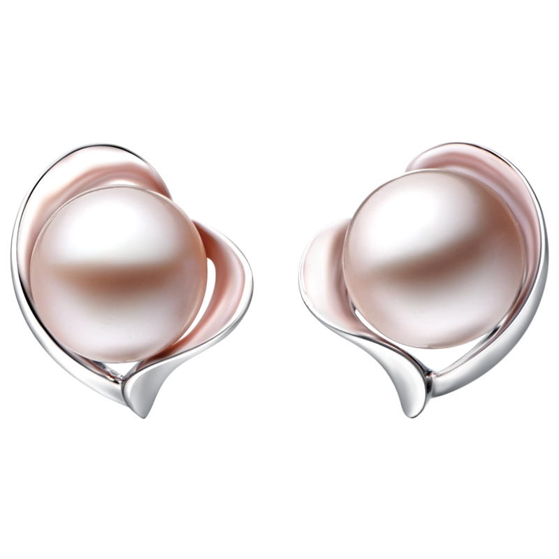 周大福优雅大方925银珍珠耳钉AQ32851