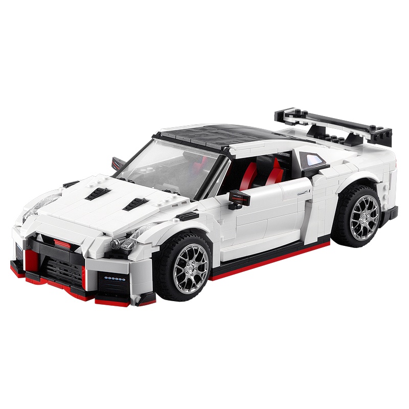 双鹰咔搭 电动遥控GTR战神R35跑车积木男孩成人高难度拼装积木玩具模型 C61020(静态版)