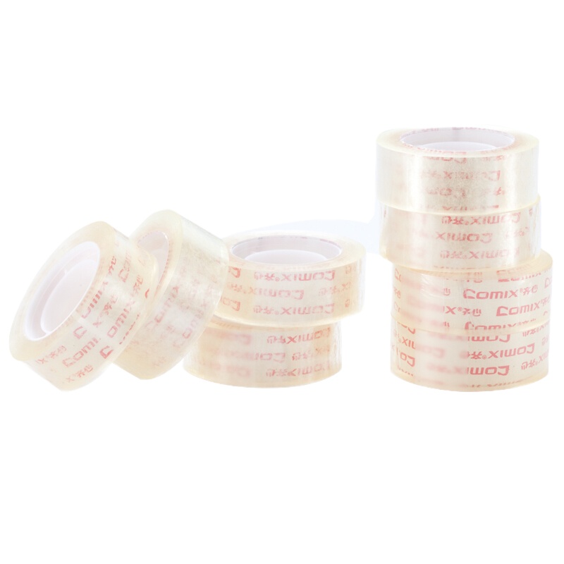 齐心 COMIX JF1830-8 超透文具窄胶带18MM*30Y 27.4米 8卷/筒
