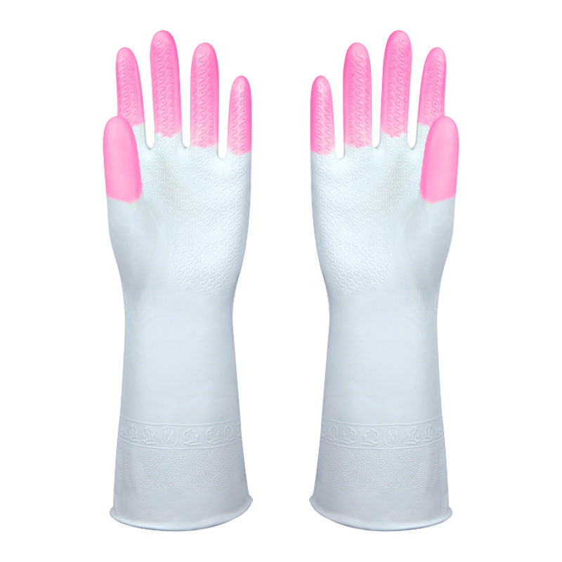 灵孜格 洗碗橡胶手套女 刷碗神器 硅塑乳胶厨房耐用型家务清洁洗衣手套