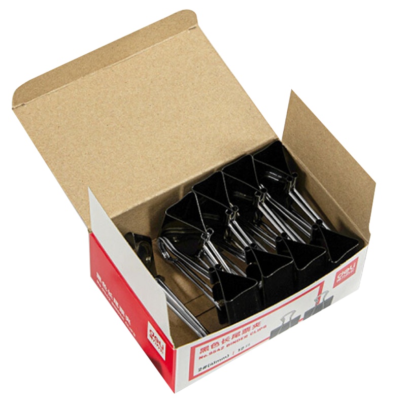 得力9542-2#长尾票夹41mm盒装(12只/盒)5盒(黑)