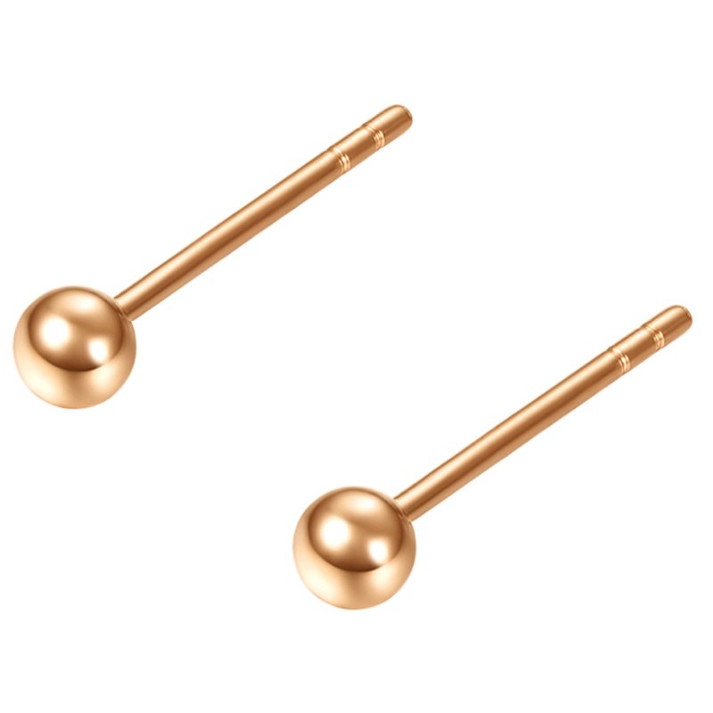 金一国囍 18k金豆豆耳钉玫瑰金耳环女款au750彩金迷你圆球耳饰纪念日情人节送女友生日礼(定价)CEF022