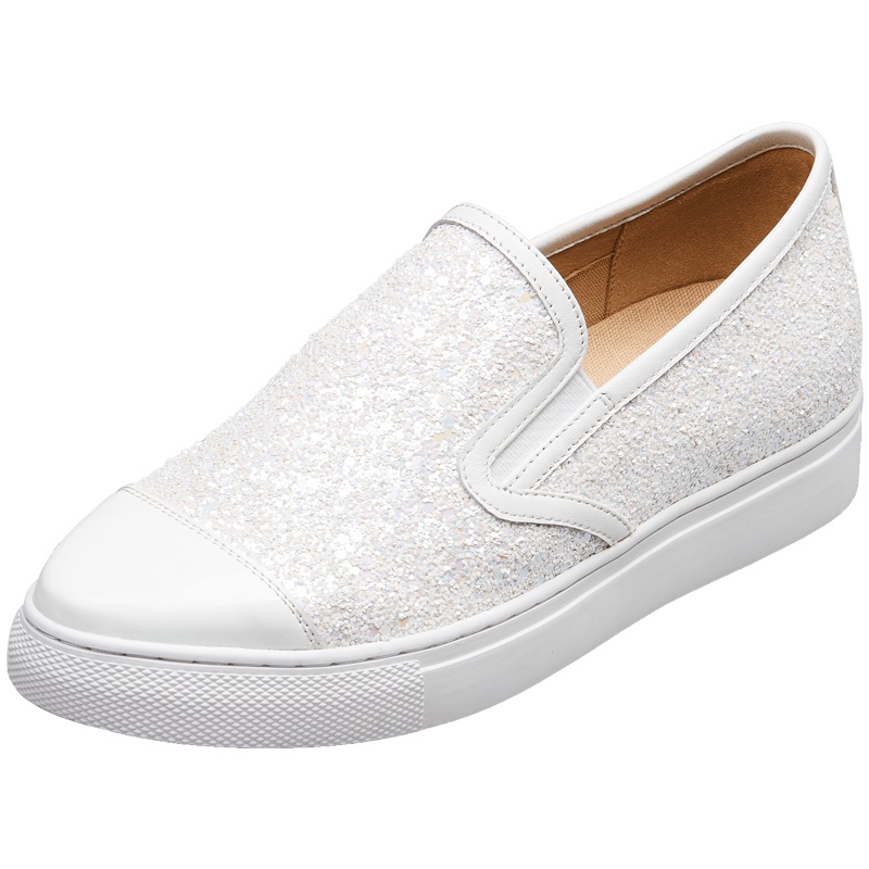 康奈女鞋 秋季新款时尚亮片拼色套脚平底舒适乐福鞋1275021