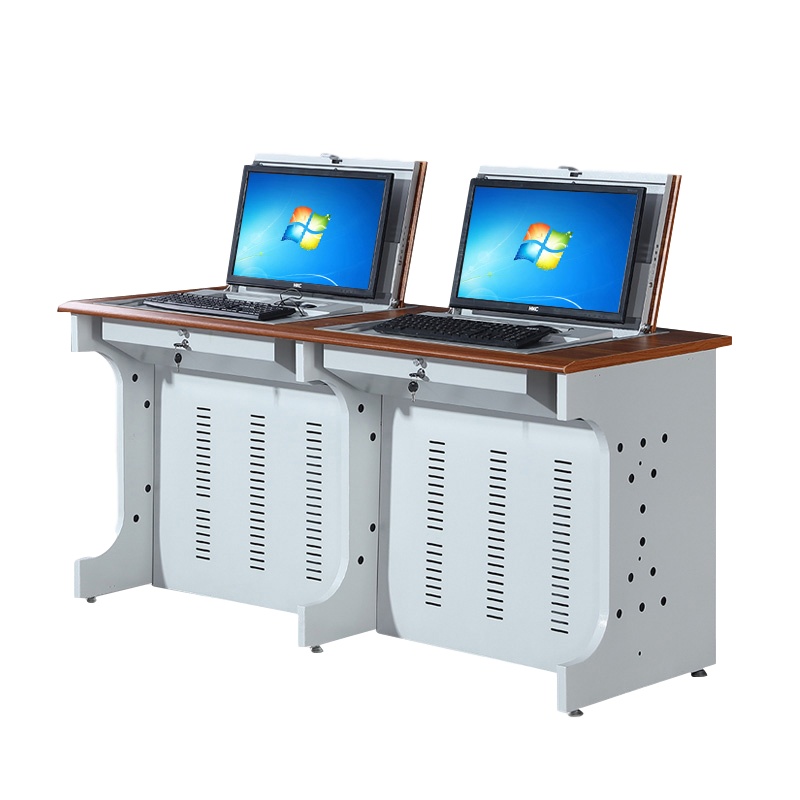 鑫金虎 学校机房电脑桌翻转电脑桌电教室中控机箱后置机房电脑桌