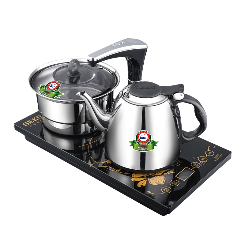 新功SEKO 电热茶炉自动上水三合一不锈钢电热水壶F16