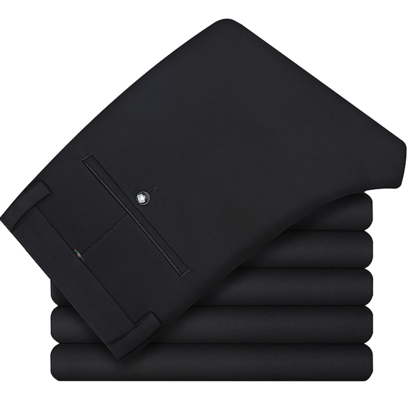 雅鹿男装春秋季新款商务弹力裤子男士百搭免烫直筒长裤 86351