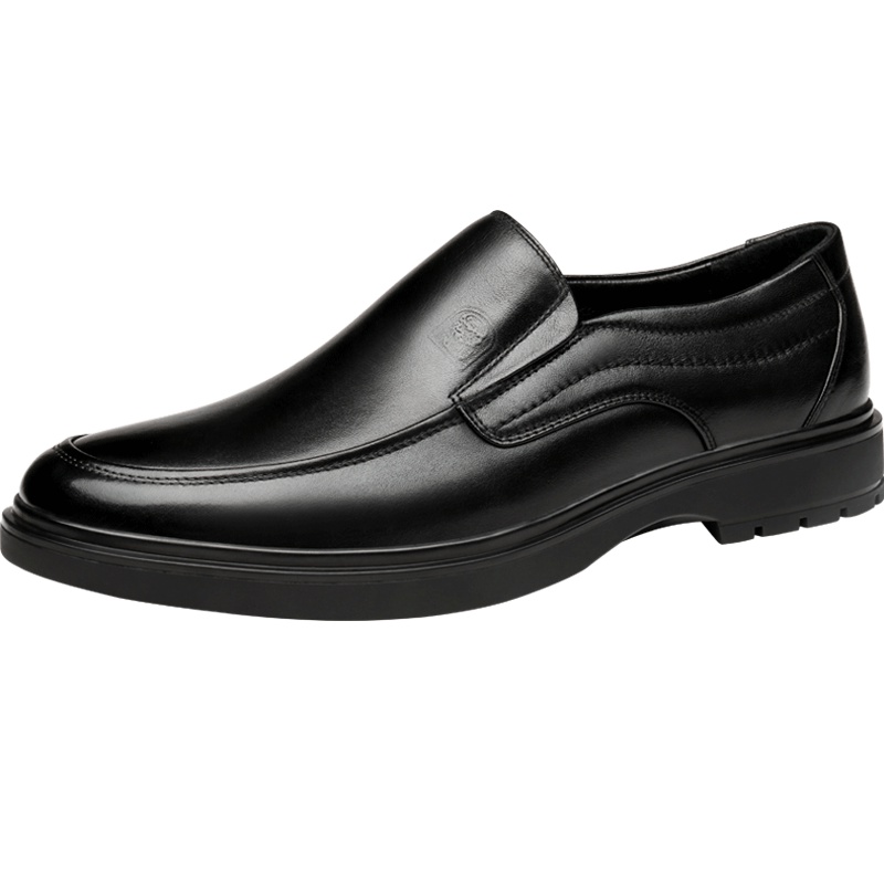 老人头皮鞋男士商务正装鞋百搭舒适头层牛皮舒适软面男鞋