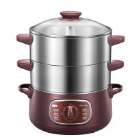 Bear/小熊多功能电蒸锅DZG-D80A1双层旋钮式定时不锈钢电蒸锅