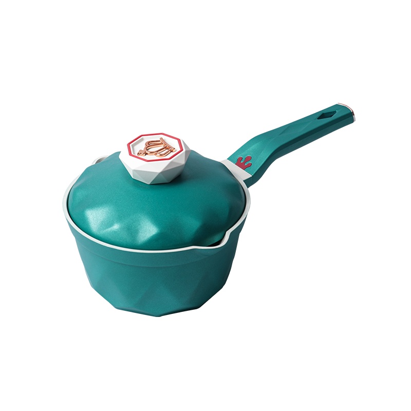 [A]帝伯朗宝宝辅食锅陶瓷奶锅不粘锅婴儿奶锅煮泡面家用热奶煎煮一体20cm 萌葱绿