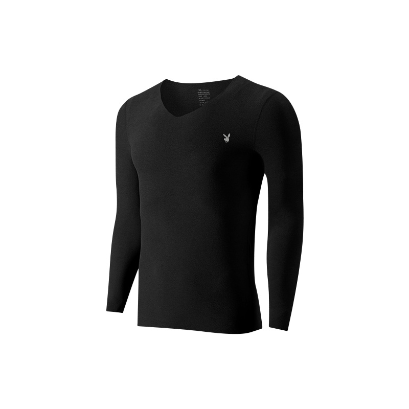 德绒无痕恒温保暖内衣男士套装秋衣秋裤加绒加厚大V领衬衣衬裤· PB-无痕V领德绒