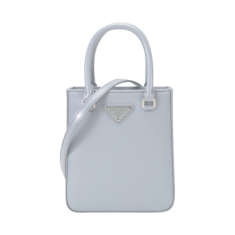PRADA 普拉达 女士 亮面皮革手提单肩斜挎包托特包小号 1BA331 ZO6