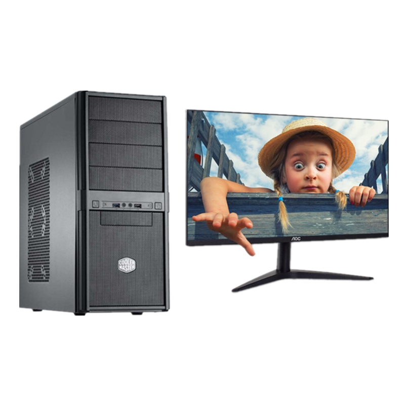 AMD R5-3400G 3.7G/四核/集成核显内存16g硬盘512g27寸显示器组装台式电脑