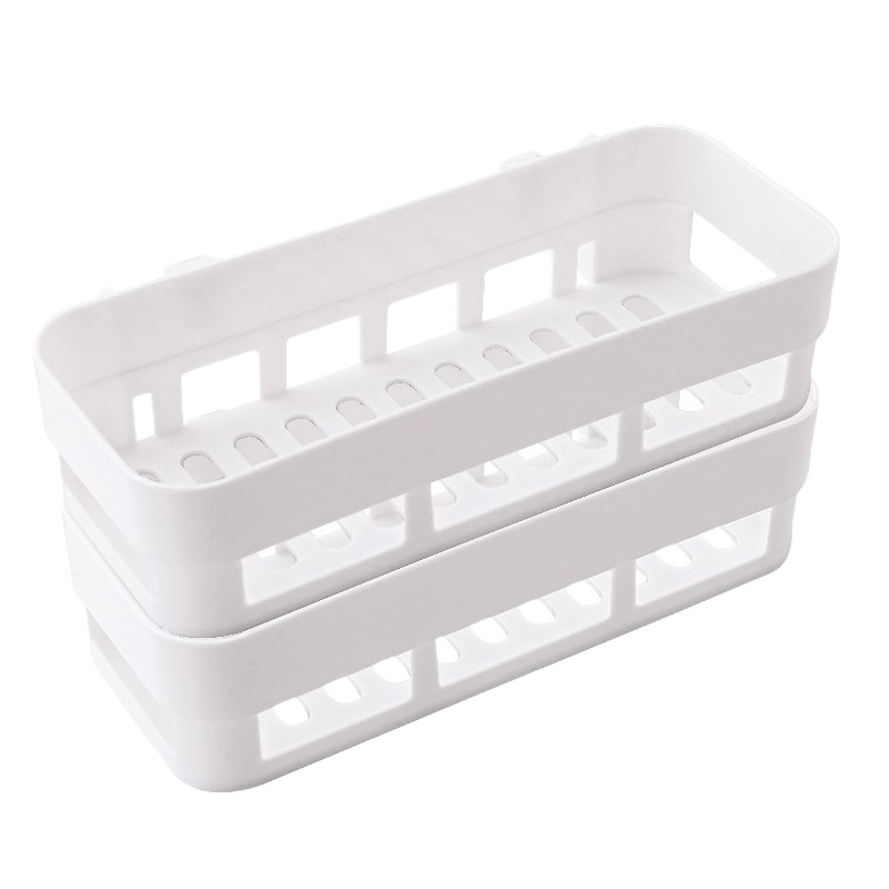 挂件澡堂自粘浴池厕所挂架厨卫沐浴置物架面巾化妆品浴室牙膏悬挂 三维工匠 白色2个装牙刷架