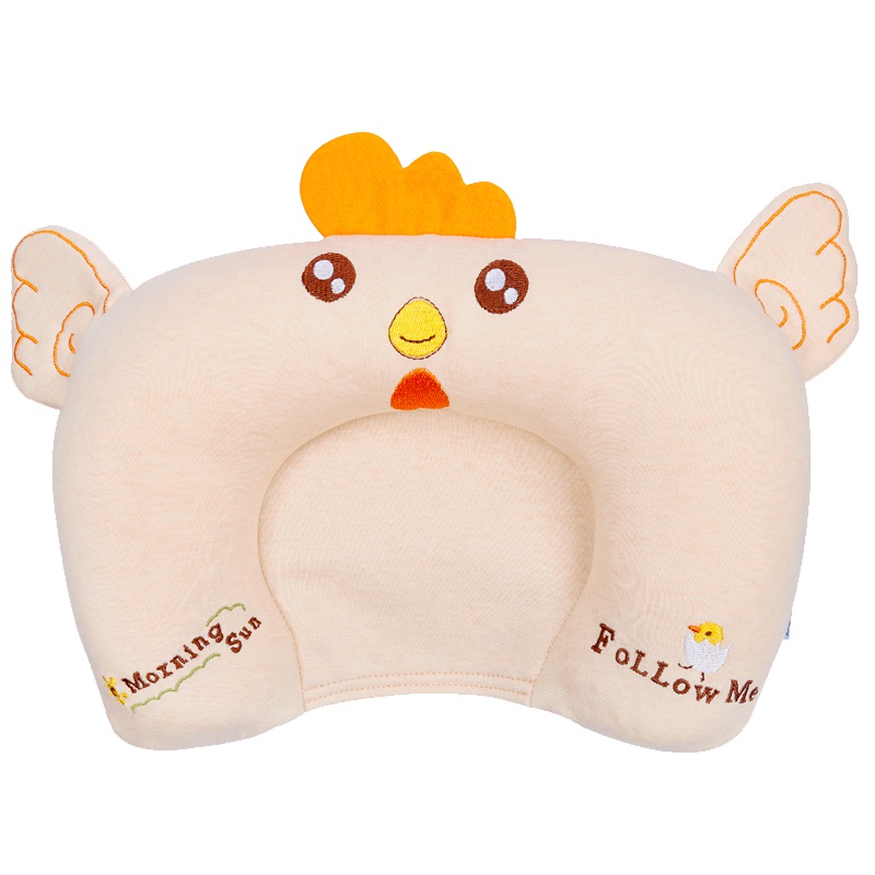 双漫彩棉婴儿枕头0-1岁婴儿防偏头透气可拆洗宝宝0-6个月定型枕