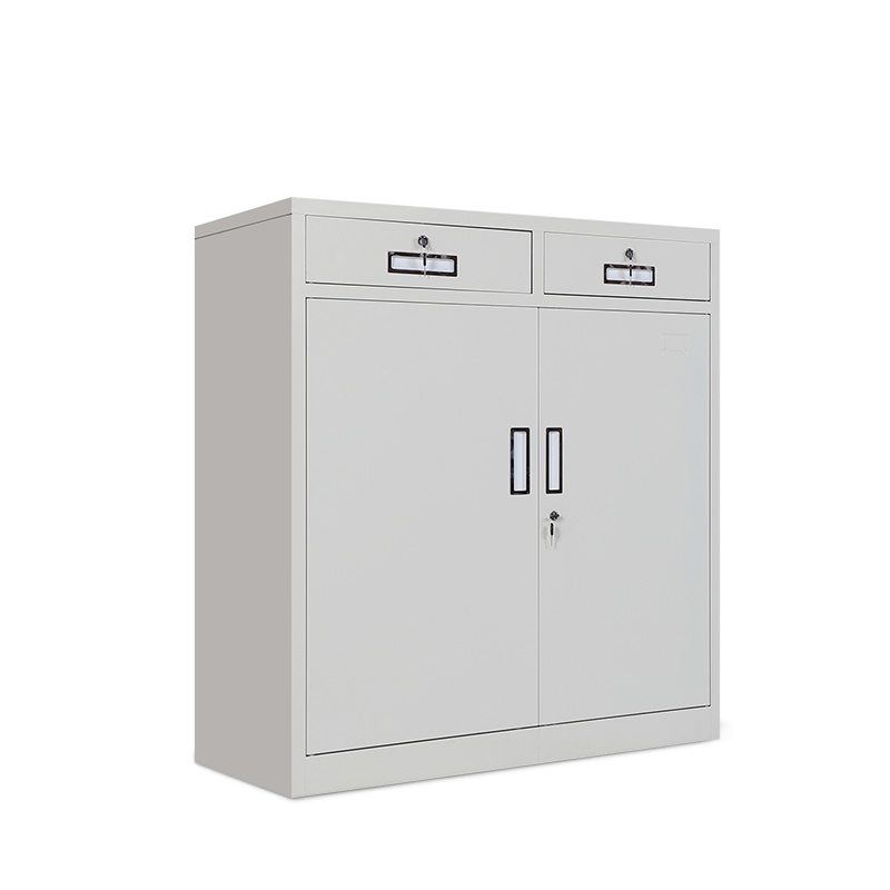 【红心家居】钢制中二斗矮柜文件柜铁皮柜茶水柜半截多层抽屉带锁对开门凭证资料柜