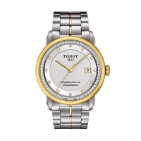 [低至5折]天梭(TISSOT)瑞士手表 豪致系列钻石刻度日期显示经典钢带男士机械表T086.408.22.036.00