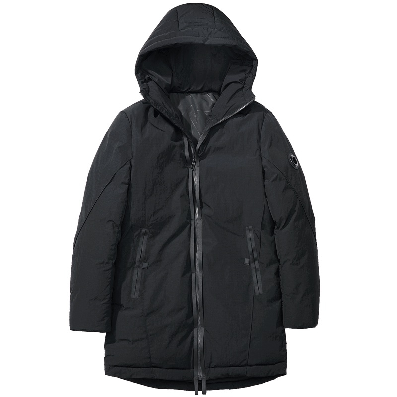 千纸鹤棉服男 2018新款中长款青年修身连帽冬季外套男65055