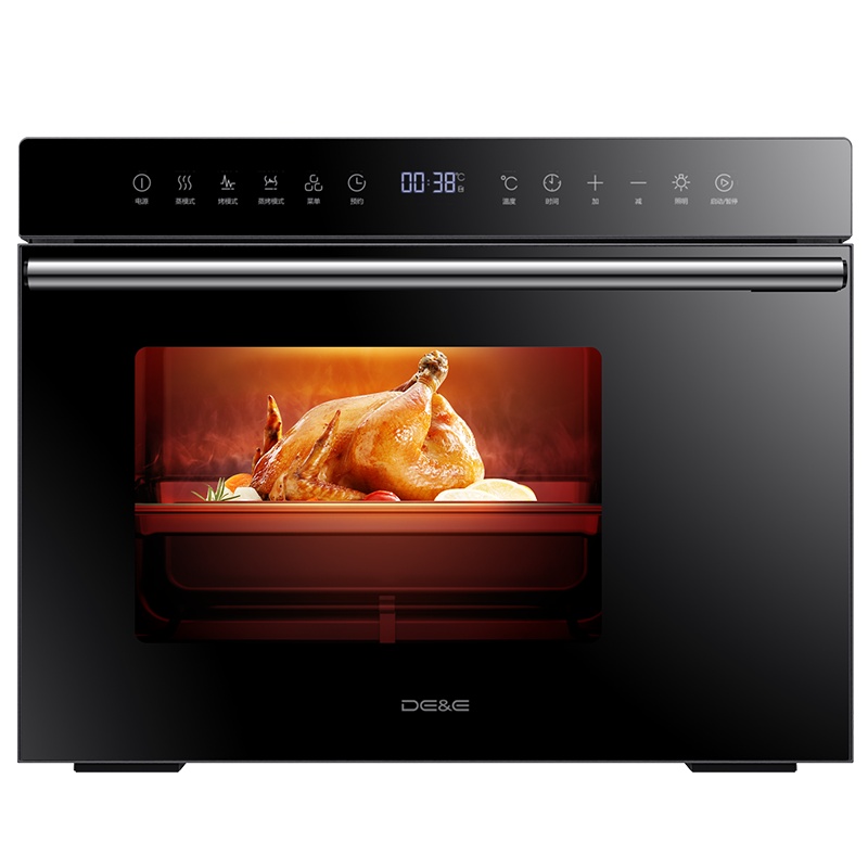 德意(DE&E)蒸箱烤箱二合一 家用智能菜单台式蒸烤一体机 烘焙电蒸汽烤箱625A
