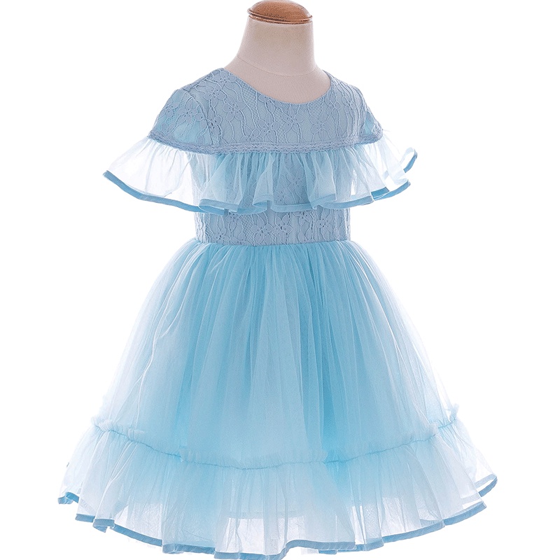 boatmouse船鼠公主裙小女孩蓬蓬纱裙韩版童装2019荷叶边短袖女童连衣裙夏季